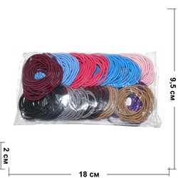 Резинка для волос (KG-64J) цветная 200 шт/упаковка - фото 130443