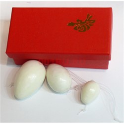 Яйца из нефрита вагинальные, цена за 3 штуки - фото 131851