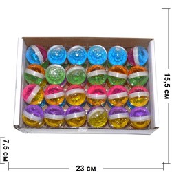 Лизун «двухцветный шарик» малый 48 шт/уп - фото 131936