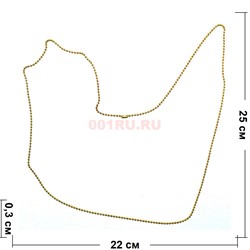 Цепочка для жетона 64 см «золотая мелкая» 100 шт/уп - фото 133456