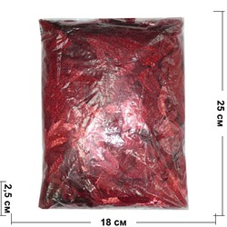 Пайетки для рукоделия «листочки красные» 500 гр - фото 133906