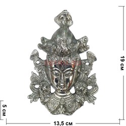 Маска металлическая Тара 19х13 см под серебро - фото 133989