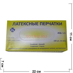 Медицинские перчатки латексные опудренные 100шт - фото 134278