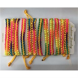 Браслет (M-81) из цветных переплетеных нитей 12 шт/уп - фото 135476