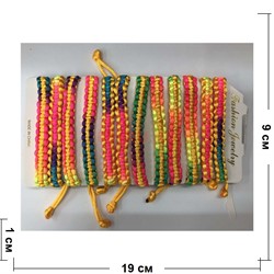 Браслет (M-81) из цветных переплетеных нитей 12 шт/уп - фото 135477