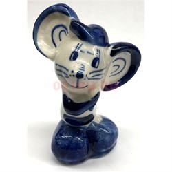 Символ 2020 года Крыса в ботинках (39) гжель 9,3 см - фото 135514