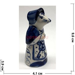 Символ 2020 года Крыса (26) гжель 9,6 см - фото 135529