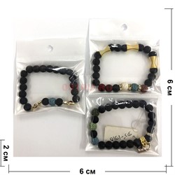 Браслеты (D5-1910) черные 12 шт/уп - фото 136387