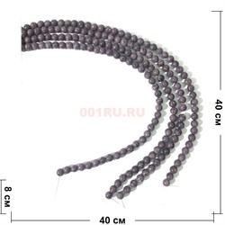 Бусины кахолонг круглые полосатые 8 мм для рукоделия на нитке 40 см - фото 136628