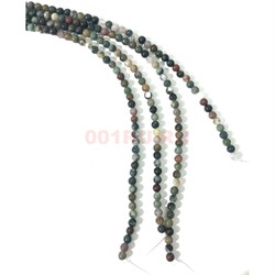 Бусины из яшмы круглые разноцветные 6 мм для рукоделия на нитке 40 см - фото 136639