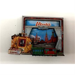 Магнит (MS-67) «Москва» с поездом деревянный - фото 137190