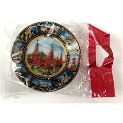 Магнит керамический (MS-131) «Москва Кремль» в виде тарелки - фото 137331