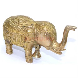 Статуэтка бронзовая «Слон» с колокольчиком - фото 137643