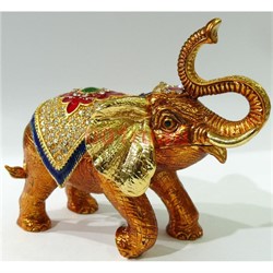 Металлическая шкатулка (4801) «Слон» со стразами - фото 138096