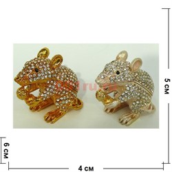 Крыса с арахисом (5098) шкатулка со стразами символ 2020 года - фото 138405