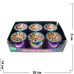 Металлический гриндер фиолетовый диаметром 55 мм - фото 139111