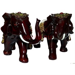 Фигурка коричневая из полистоуна «Слон» 20 см - фото 139577