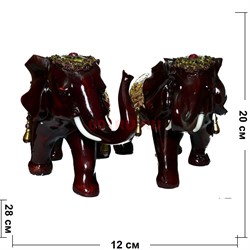 Фигурка коричневая из полистоуна «Слон» 20 см - фото 139578