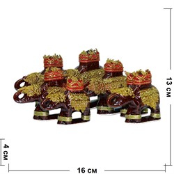 Фигурки коричневая «Слоны» набор из 7 шт - фото 139629