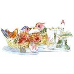 Композиция «Утки в пруду» 13 см из фарфора - фото 139670