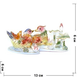 Композиция «Утки в пруду» 13 см из фарфора - фото 139671