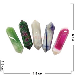 Карандаши кристаллы из агата 6,5 см в ассортименте (двухсторонние) - фото 140339