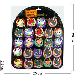 Магнит резиновый (KL-1603) Крыса в подкове символ 2020 года 2400 шт/кор - фото 140537