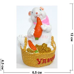 Фигурка из полистоуна (KL-1553) крыса с морковкой символ 2020 года - фото 140592