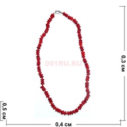 Бусы «диски» темно-красные из коралла - фото 140963