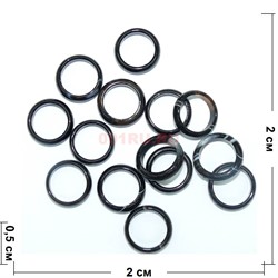 Кольцо из черного полосатого агата (размеры в ассортименте) - фото 141001