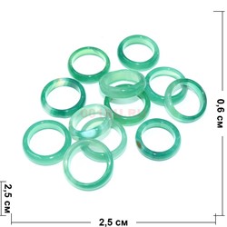 Кольцо из зеленого агата разные размеры в ассортименте - фото 141013