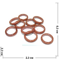 Кольцо из коричневого авантюрина (неграненый) разные размеры микс - фото 141017