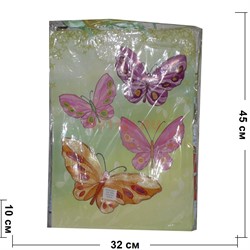 Пакет подарочный 32х45 см с цветами, бабочками (OM-358A) 20 шт/уп - фото 142043