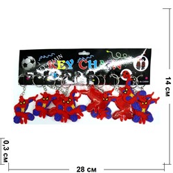 Брелок резиновый плоский «Человек-Паук» 120 шт/уп - фото 142238