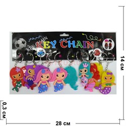 Брелок резиновый плоский «русалки» 120 шт/уп - фото 142248