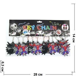 Брелок резиновый плоский «спайдермен с паутиной» 120 шт/уп - фото 142250