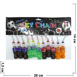Брелок пластмассовый «Бутылка Пепси, Спрайт, Кола и Фанта» 12 шт/уп - фото 142274