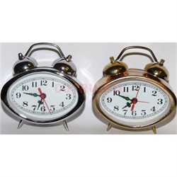 Часы будильник механические овальные - фото 142747