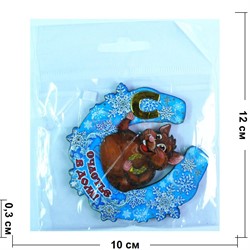 Магнит деревянный Крыса (MS-248) в подкове Символ 2020 года - фото 142998