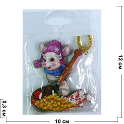 Магнит деревянный Крыса (MS-253) греби деньги лопатой Символ 2020 года - фото 143008