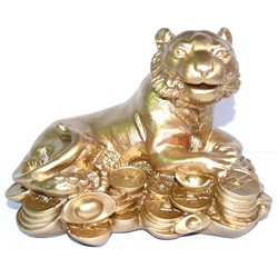 Фигурка Тигр с монетами из гипса - фото 143056