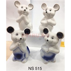 2 Крысы из фарфора (NS-515) символ 2020 года 2 цвета - фото 143227