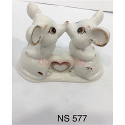 Символ года 2 крысы с сердечком из фарфора (NS-577) - фото 143229