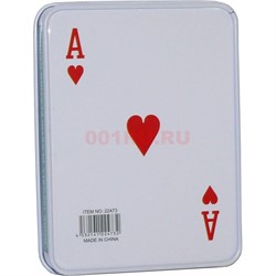 Карты пластиковые покерные в металлической коробочке - фото 144638