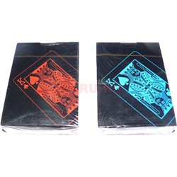 Карты для покера 2-х цветов (красные и синие) 100% пластик 54 карты - фото 145165