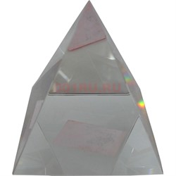 Кристалл Пирамида прозрачная 4 см в твердой коробочке - фото 145504