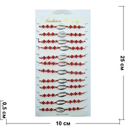 Красная (J-78) нить с ракушками 12 шт/уп - фото 145601