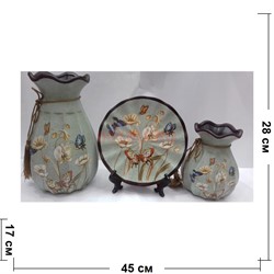 Набор Две вазы и тарелка (2278) из керамики - фото 145831