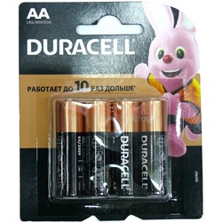Батарейки Duracell AA 4 шт/уп - фото 146219