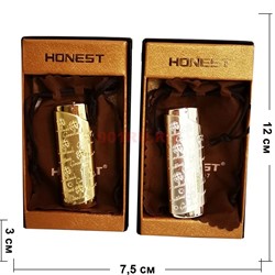 Зажигалка газовая Honest (722-1) турбо металлическая - фото 146521